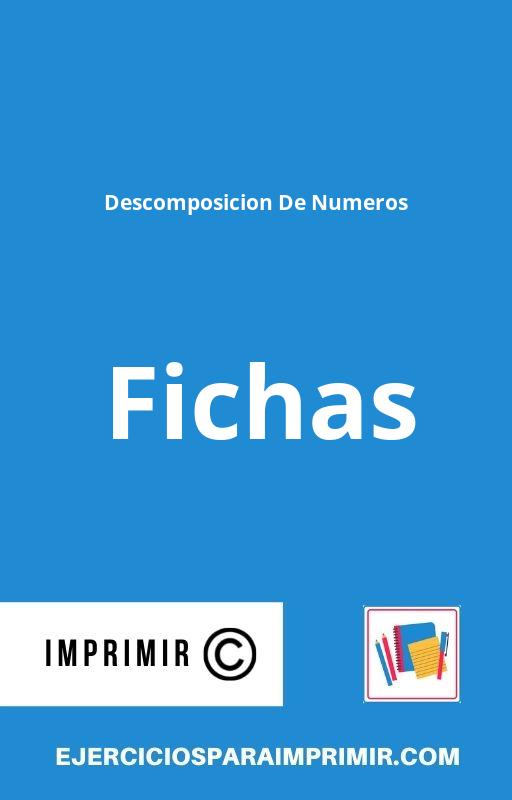 Fichas De Descomposicion De Numeros Para Imprimir